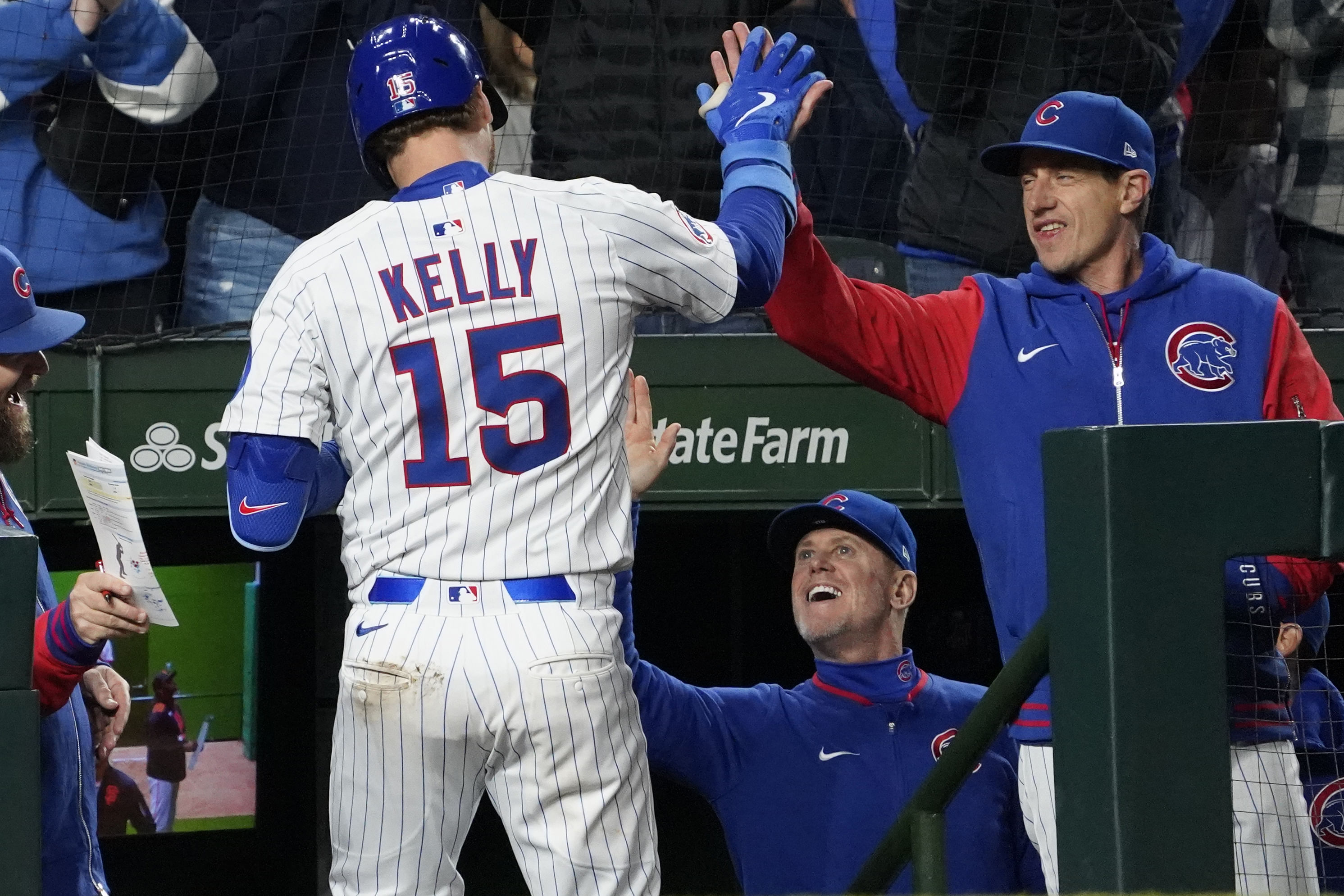 Chicago Cubs - Carson Kelly and Craig Counsell (Photo via IMAGN)